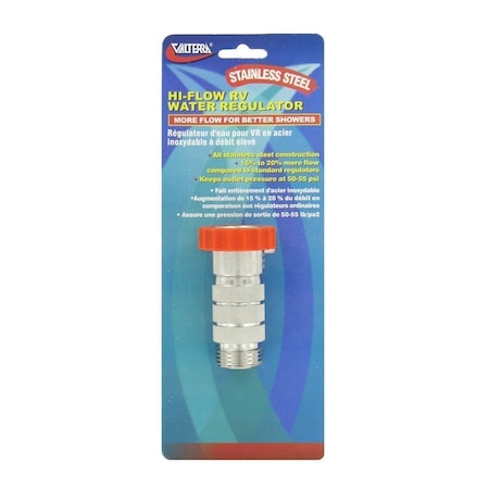 Valterra WATER REGULATOR, HIGH FLOW, STAINLESS STEEL, CARDED A01-1114VP